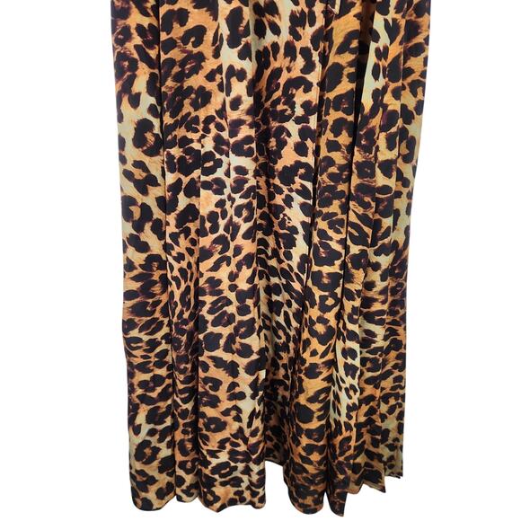 we are Leone Leopard Wrap Dress Size XS/Small Long Sleeve Maxi NWT 100% Silk - Picture 4 of 11